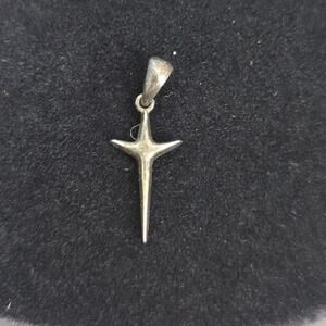 Vintage Steven Lavaggi Sterling Silver 925 Artist Hope CROSS Minimalist Pendant
